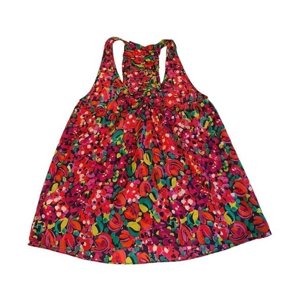 Lilly Pulitzer Ruffle Racerback Tank Top in Wild Confetti Size Medium - Picture 4 of 9